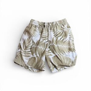 Goodfellow & Co Men’s Small Swim Trunks Sage Green Tropical Leaf Print Lined